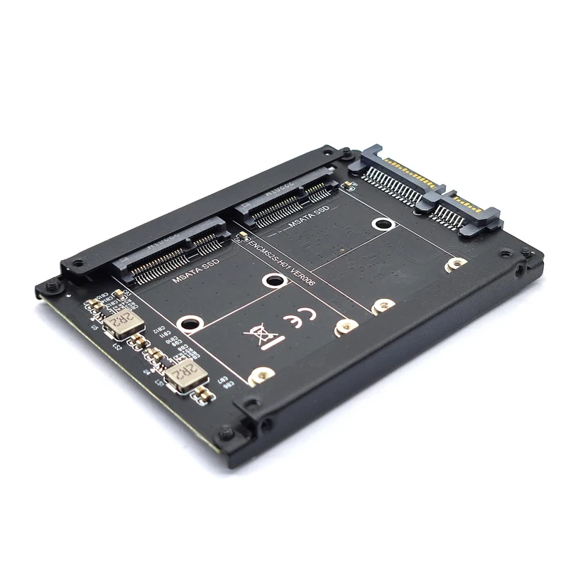 Adaptador dual mSATA a SATA mSATA SSD a tarjeta elevadora SATA 3 de 2,5 pulgadas con indicador LED mSATA a SATA3.0 toma de placa convertidora de 6Gbps