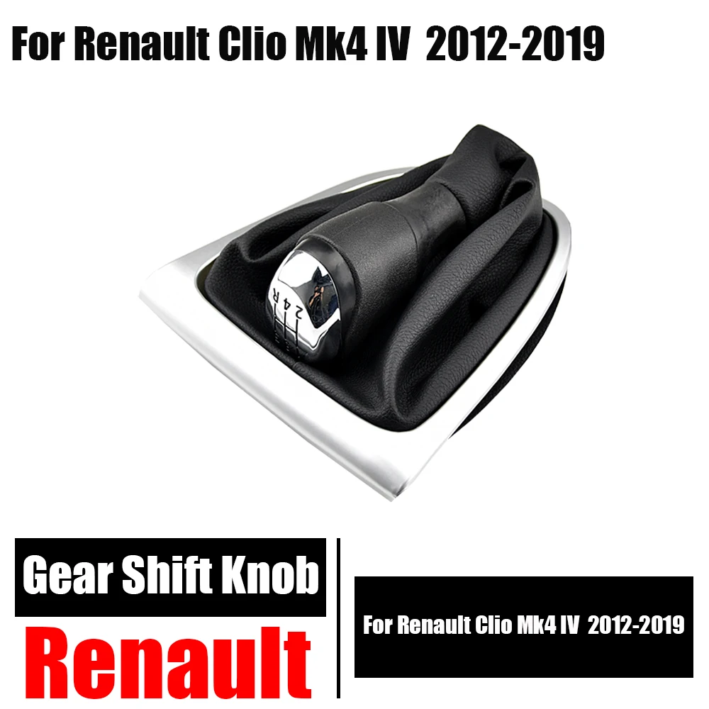 Gear Shift Knob Gaiter Boot Cover Stick Change Head with Gearbox Dust Cover For Renault Clio Mk4 IV 2012-2019 328654134R