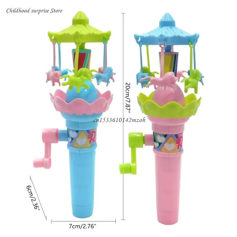 LED 조명이 포함된 흥미로운 회전 회전 목마 장난감 수동 조작 라이트 업 Dropship