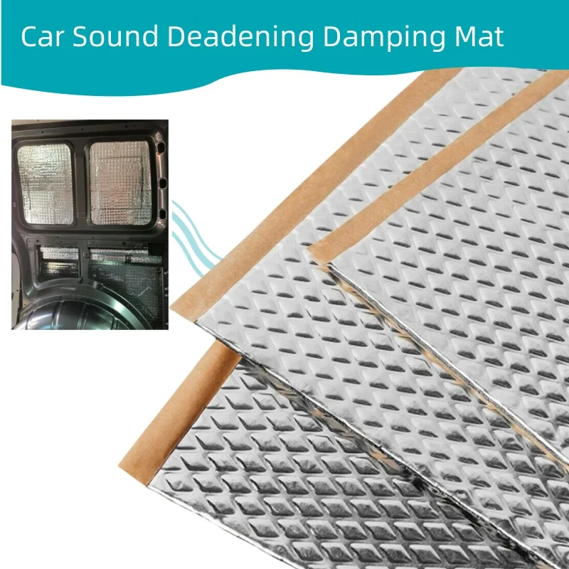 10pcs Sound Deadening Damping Mat 5MM Thickness Car Soundproof Thermal Insulation Pad Compact Van Auto Accessories