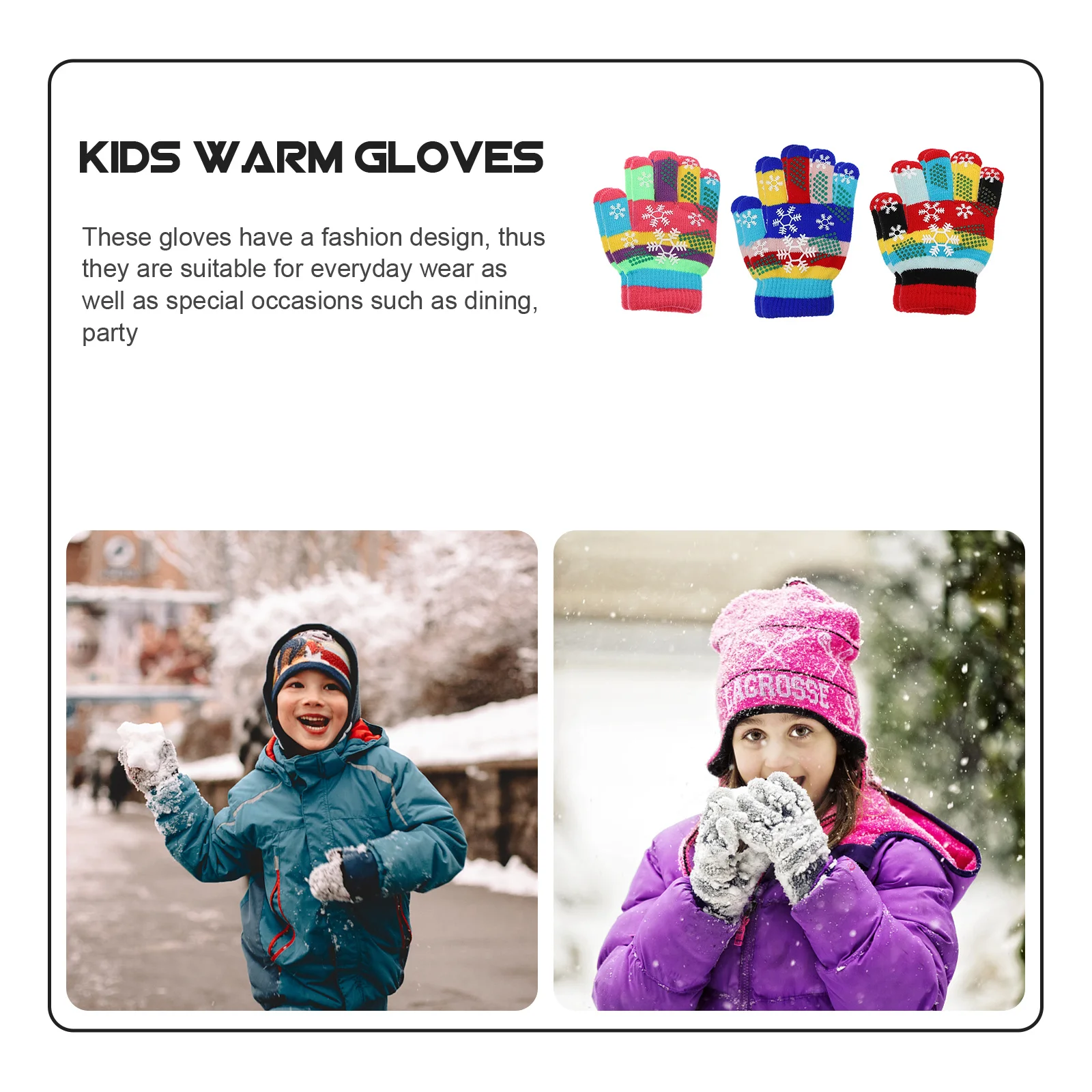 

6 пар детских зимних перчаток, теплые варежки с длинными пальцами, простые практичные морозостойкие уличные перчатки, детский подарок, зимние перчатки