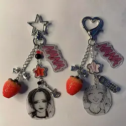 Handmade NANA Inspired Keychain Strawberry Lolita Bow Keychain