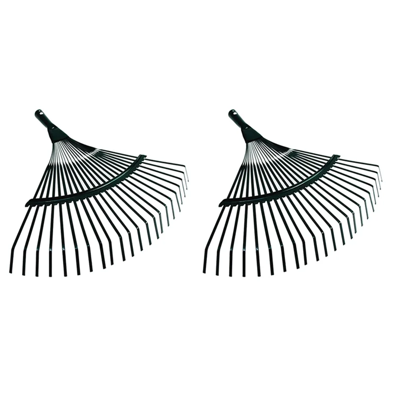 

2 pcs 42cm Steel Fan Rake Head Replacement Heavy Rake Head for Garden Grass Patio Leaves Leaf Lawn 22 Tooth