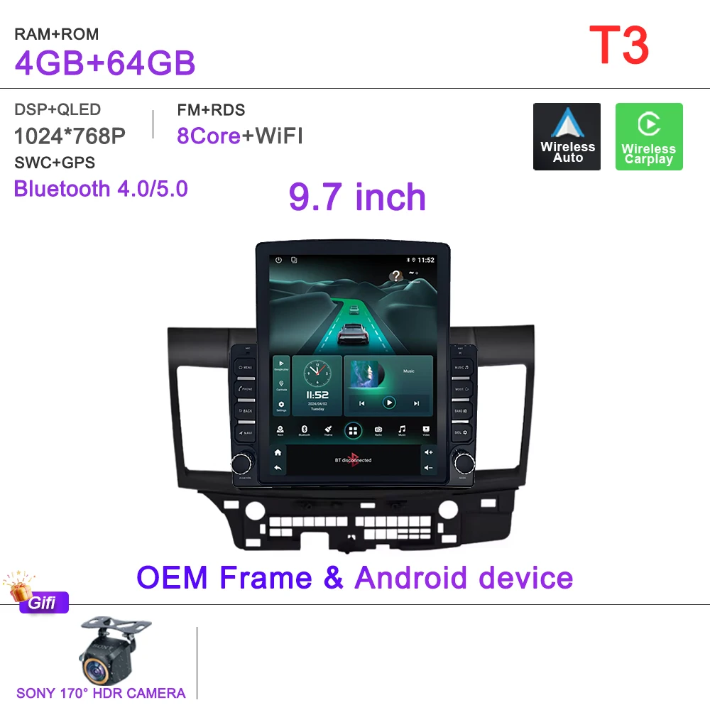 Android 15 Auto Voor Mitsubishi Lancer 10 CY 2007-2017 GPS Navigatie High-performance CPU Dvd-speler auto Stereo Head Unit Wifi