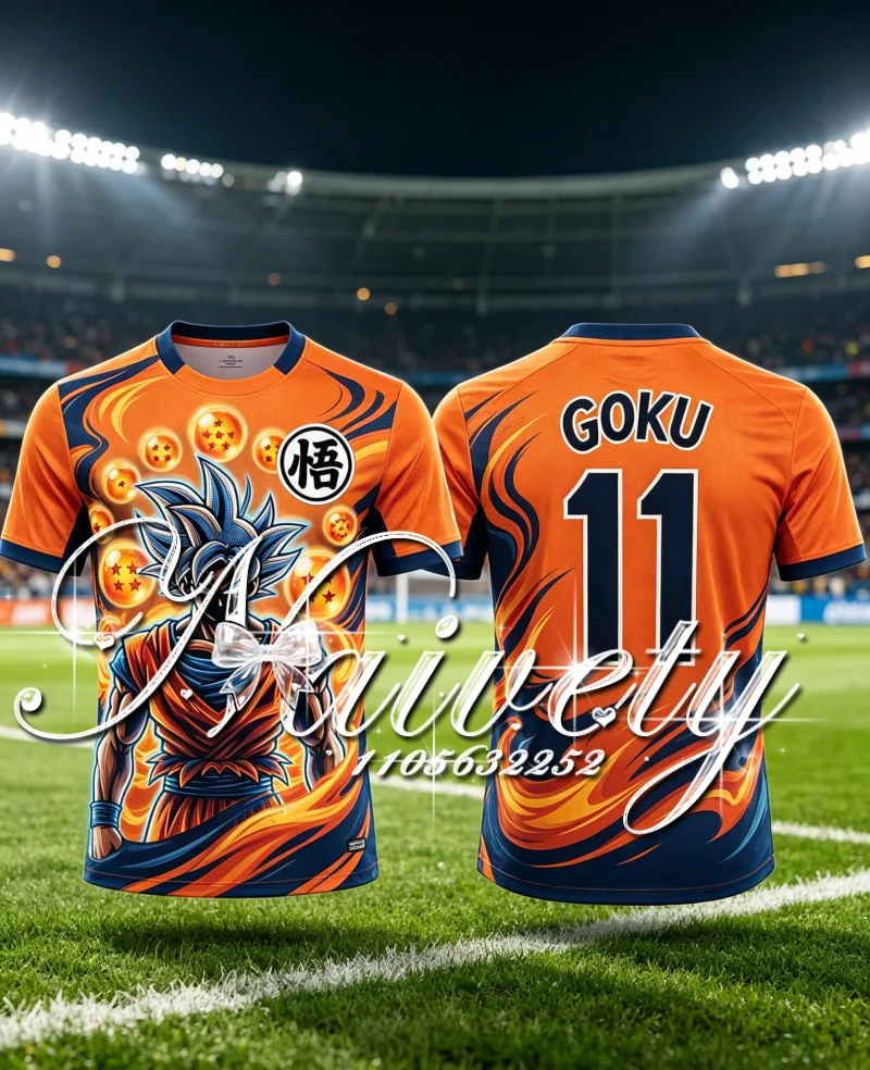 Summer Hot Sale Dragon Ball Pattern 3DPrint Soccer Jersey Quick Dry Anime T-shirt Unisex Casual Sports Football Short Sleeve Top