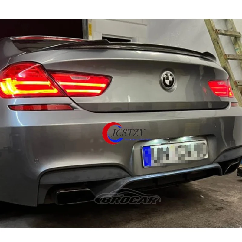 Image of Für BMW 6er F06 Gran Coupe 2012–2018, M4-Stil, ABS-Material, Kohlefaser, Außenspoiler, Kofferraum, Kofferraum, Flügel