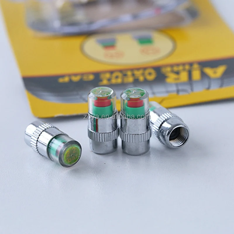 GJ TZ WHOLESALE  VE265 4pcs Car Tire Valve Nuts Tire Pressure Table Tire Gauge Monitoring Warning Nuts