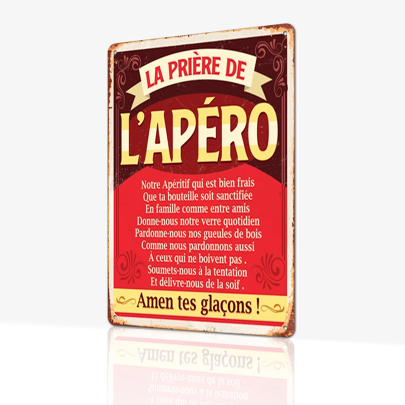Letrero de metal de oración de aperitivo vintage, decoración colgante de pared de hierro para el hogar, bar, club, restaurante, artesanía de avión multiusos Man Cave