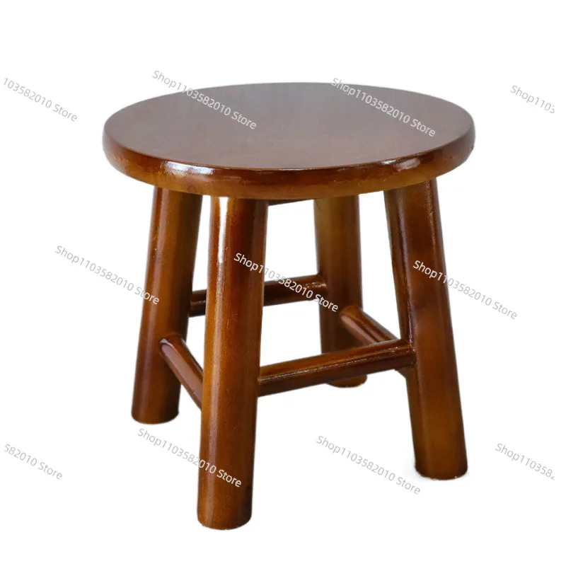

Low stool solid wood small board rubber wood small round stool solid wood stool small square