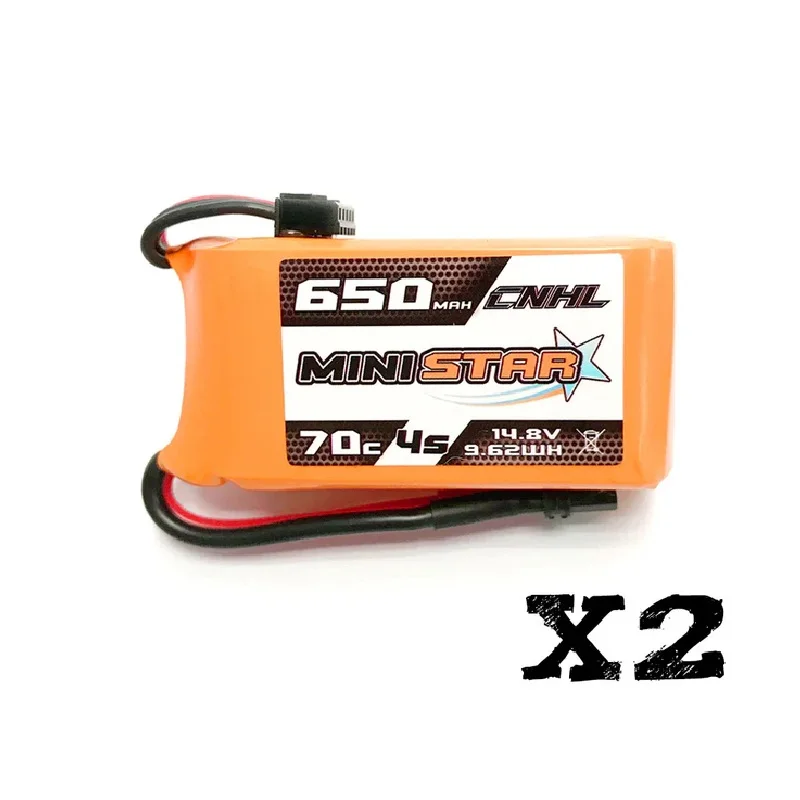 

2 упаковки CNHL MiniStar 650 мАч 14,8 В 4S 70C Lipo аккумулятор с XT30U