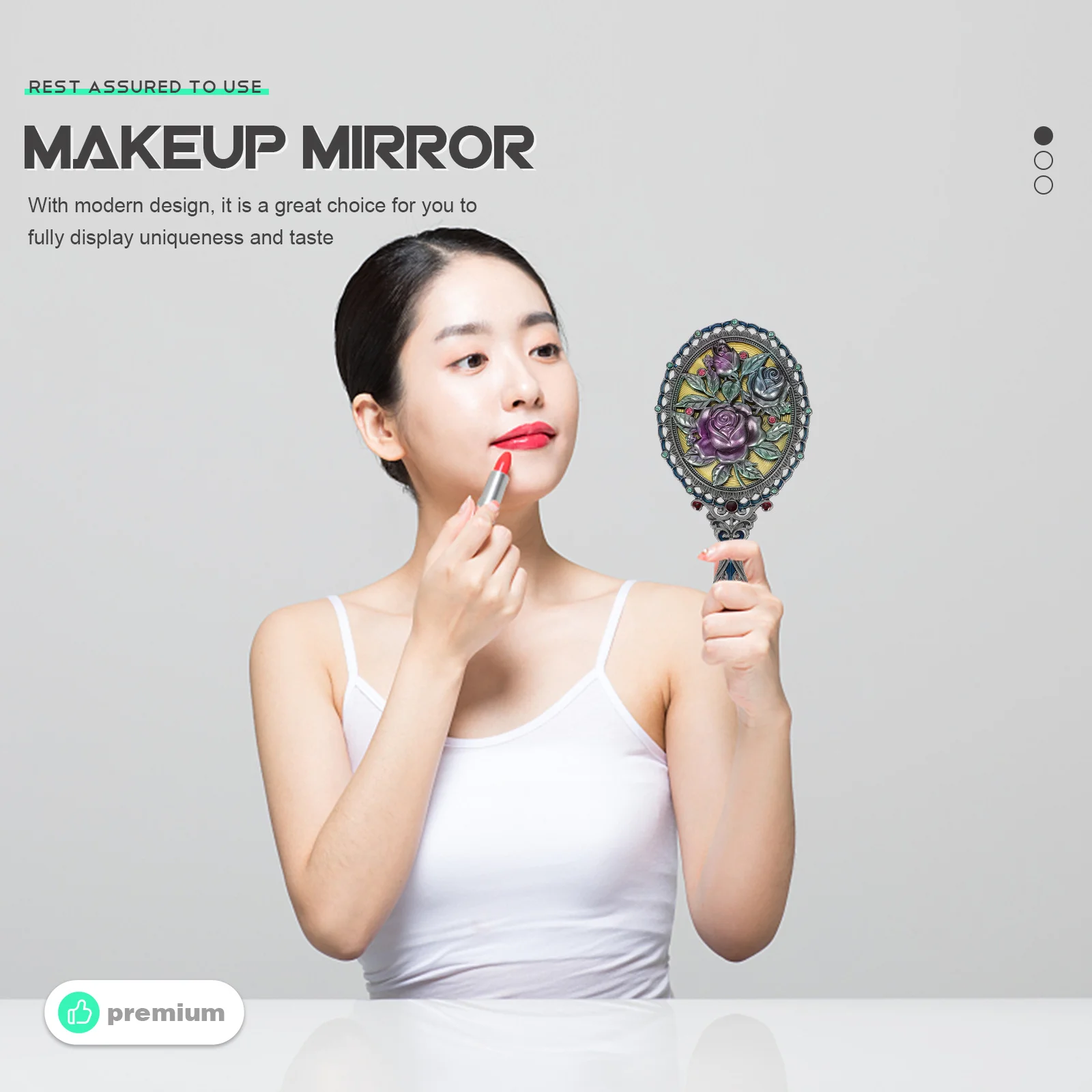 1 conjunto de espelho de maquiagem retro pente conjunto portátil espelho de vaidade tamanho pequeno para viagens maquiagem diária espelhos resistentes ao desgaste