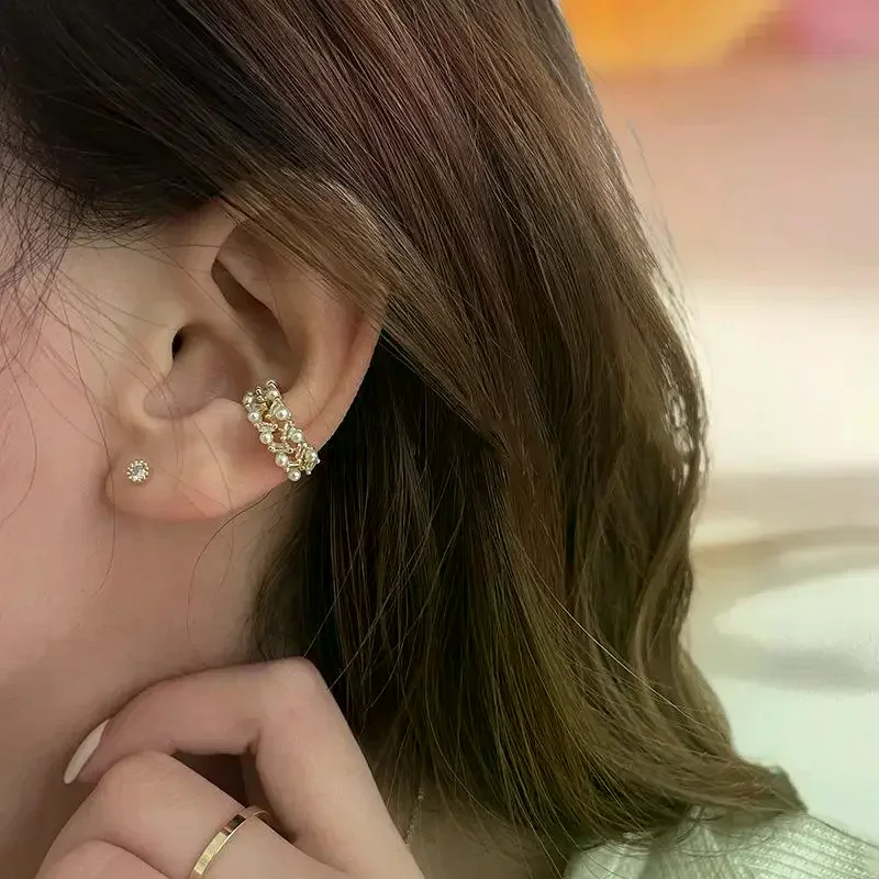 2 قطعة مشبك قابل للتعديل على الأقراط حجر الراين الأذن الأصفاد غير ثقب الأذن مصحح للهدايا والمجوهرات آذان مميزة