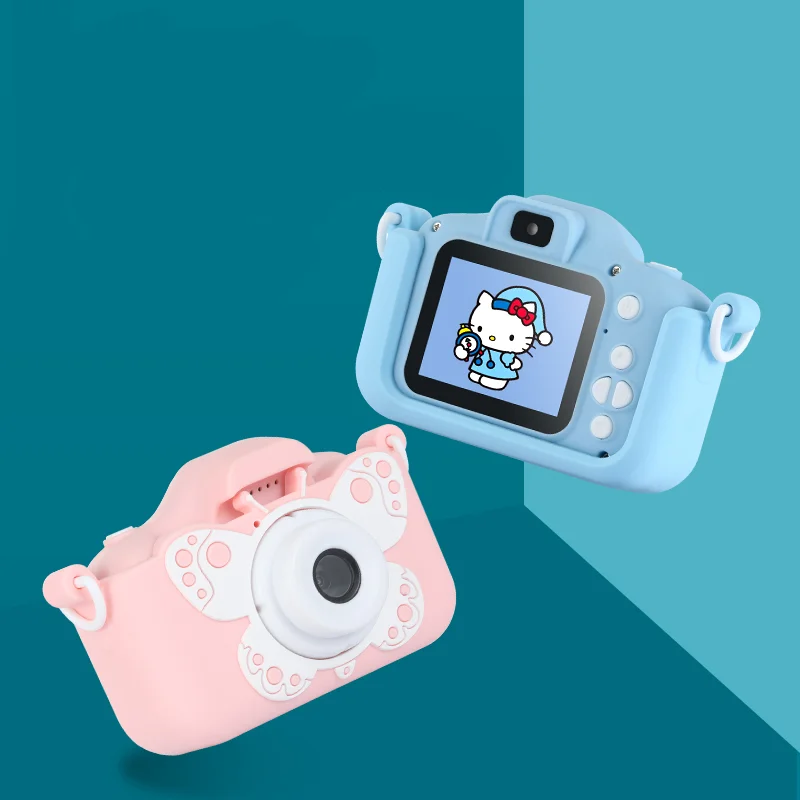 Cámara Digital HD para niños y niñas, juguete bonito con forma de mariposa y gato, con tarjeta SD de 32G, ideal para selfis al aire libre, regalo de cumpleaños