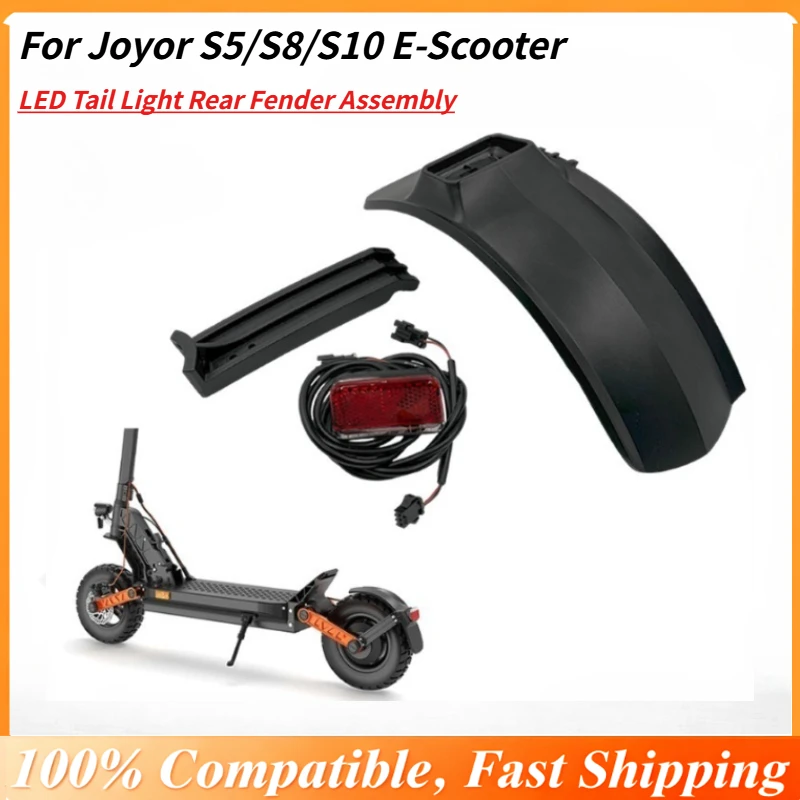 

Integrated LED Tail Light Rear Fender Assembly for Joyor S5/S8/S10 E-Scooter, Complete Splash Guard with Brake Light & Bracket