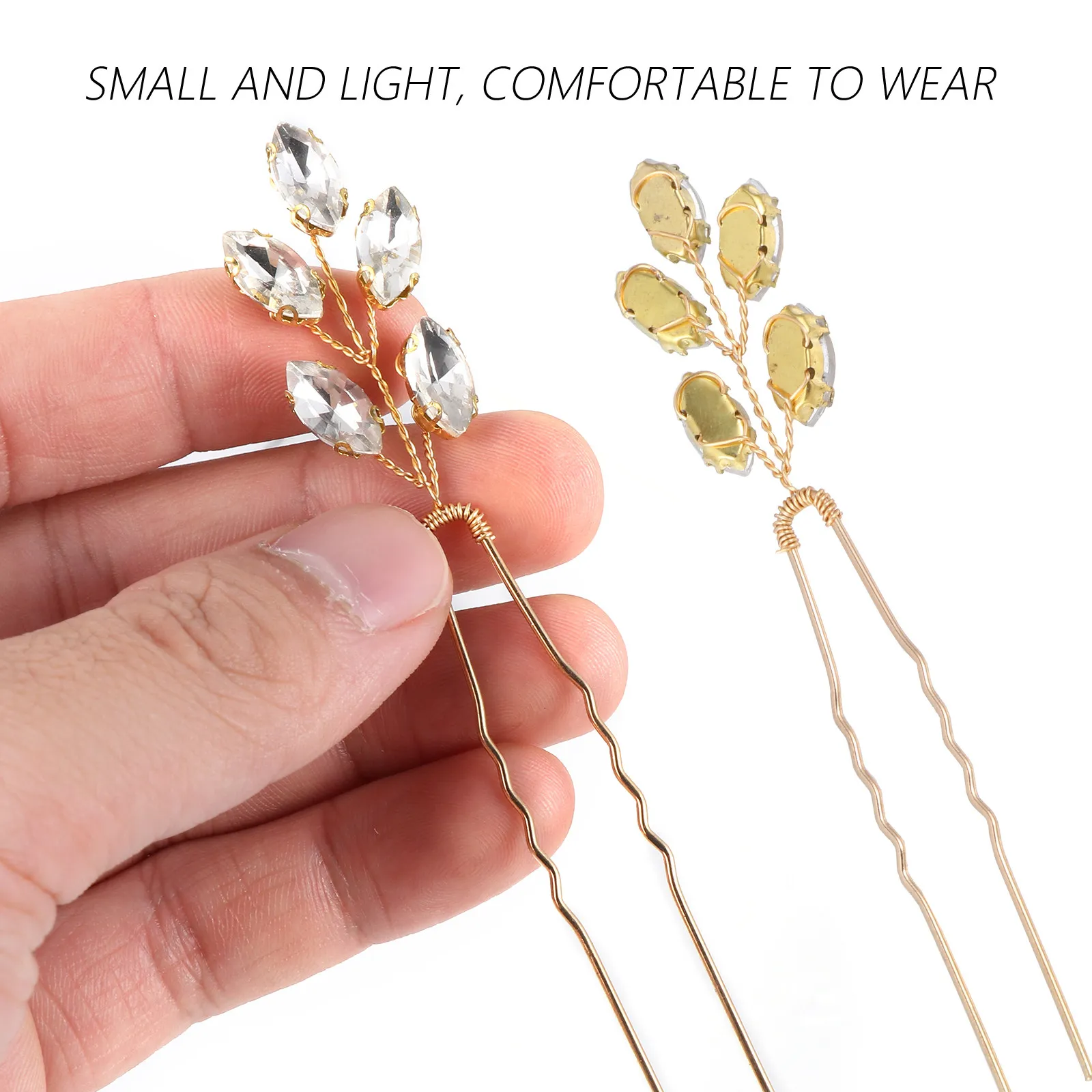 2Pcs Crystal Rhinestone Hairpins Shiny Decorative Bridal Hairclips Elegant Hair Accessories Versatile Styling Tools