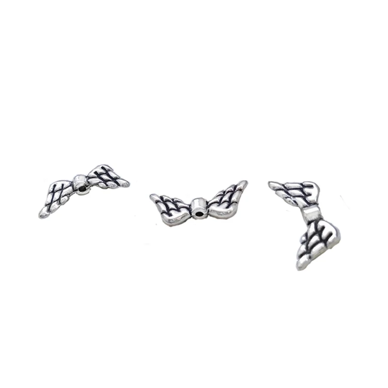 70pcs Angel Wings To Make Jewelry Beads Separator Silver Plate 18mm Metal Craft Diy Materials Decoration Parts All for handiwork