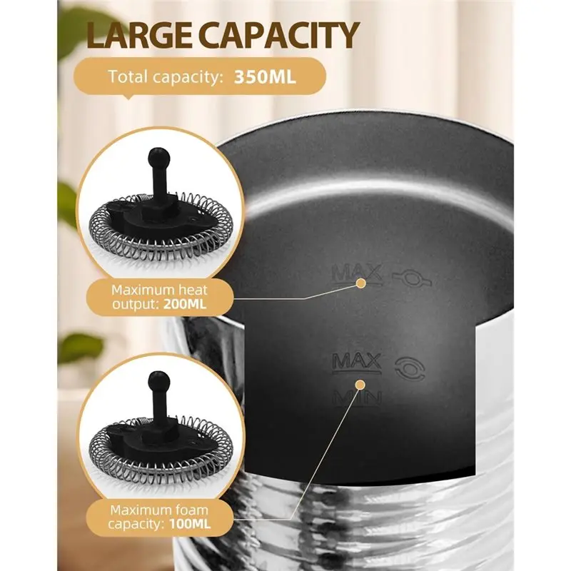 Milk Frother Electric,4 In 1 Automatic Hot Chocolate Maker,500W Milk Steamer With Handle,Hot & Cold Foam Maker-A54Q