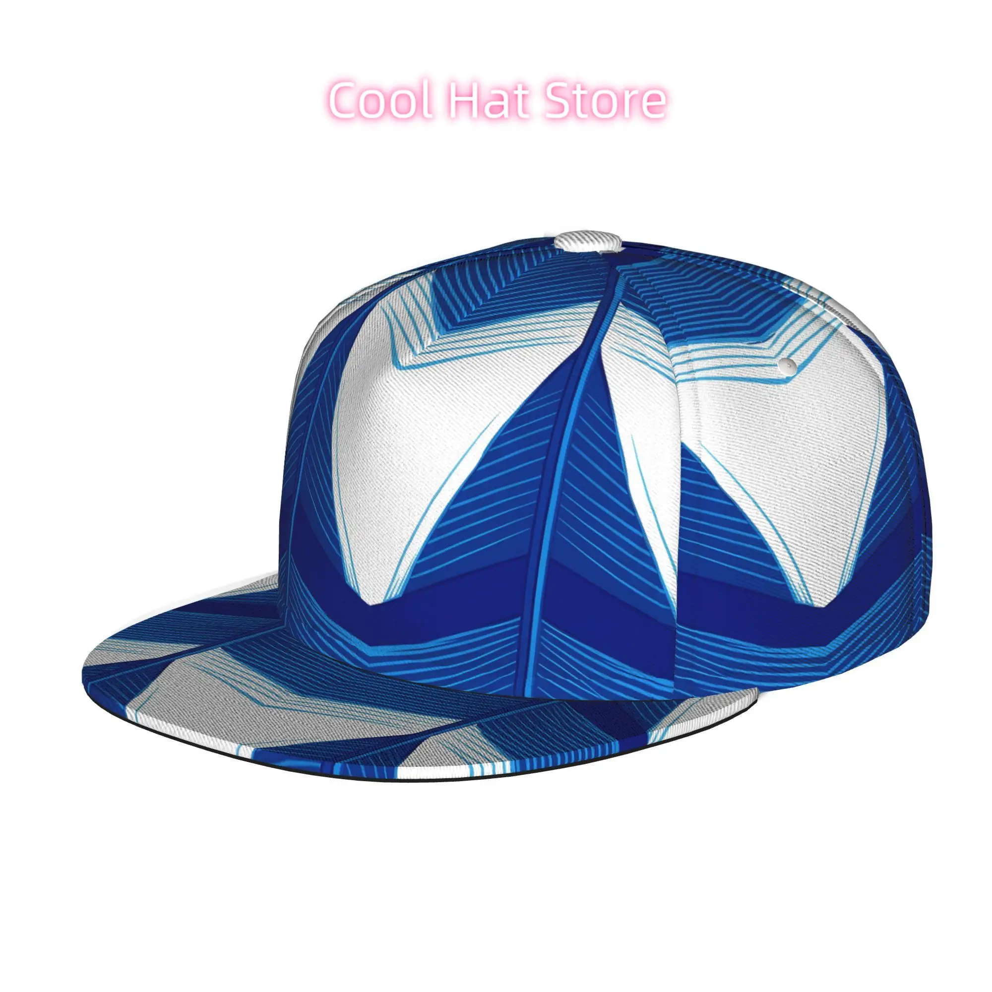 Men' & Women' Blue White Arrow Snapback Trucker Hat - Adjustable Flat Brim Baseball Cap with Soft Suitable for Skateboarding, Da