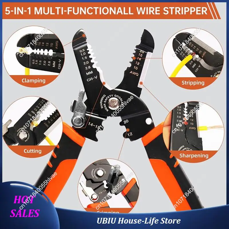 أدوات يدوية متعددة الوظائف أداة تعرية الأسلاك، أداة تعرية الأسلاك من الجيل الثالث أو أداة العقص، مكشكش الأسلاك 5 في 1 أو القاطع - أفضل Sel #1