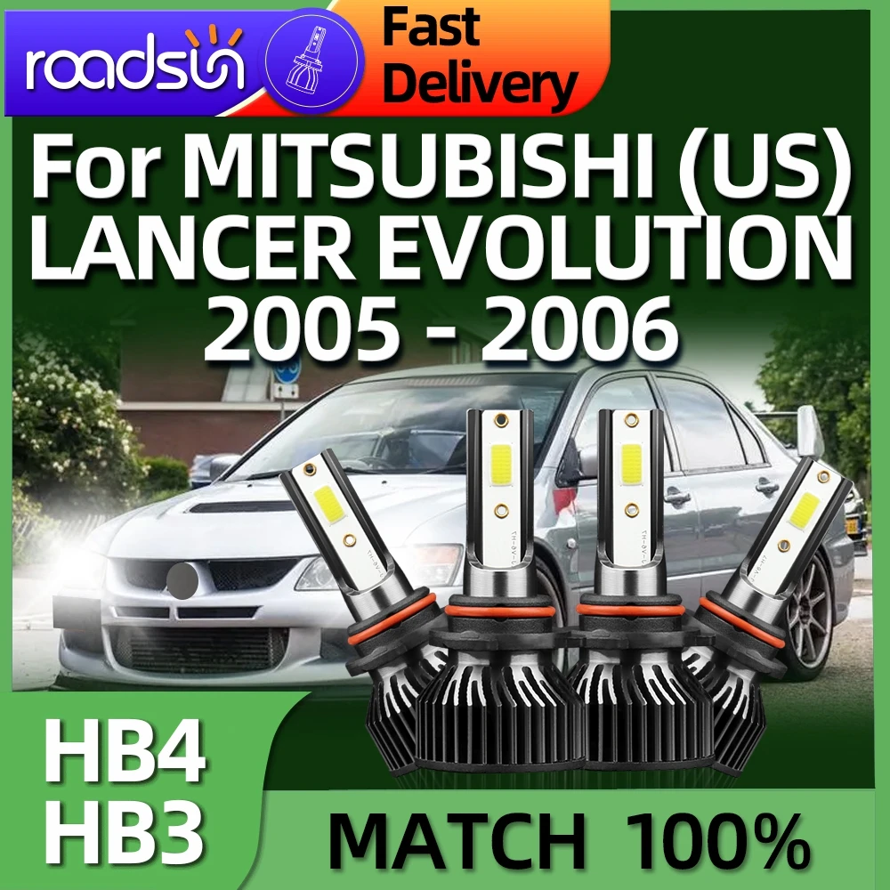 

4Pcs 30000LM LED Car Headlight High Power HB3 HB4 6000K Light Bulbs For MITSUBISHI (US) LANCER EVOLUTION 2005 2006