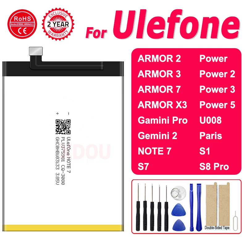 100% новая сменная батарея для Ulefone Armor 2 3 7 X3 Gemini POWER 2 5 S1 S7 S8 Pro, аккумуляторная батарея Batteria 100% новая сменная батарея для Ulefone Armor 2 3 7 X3 Gemini POWER 2 5 S1 S7 S8 Pro, аккумуляторная батарея Batteria