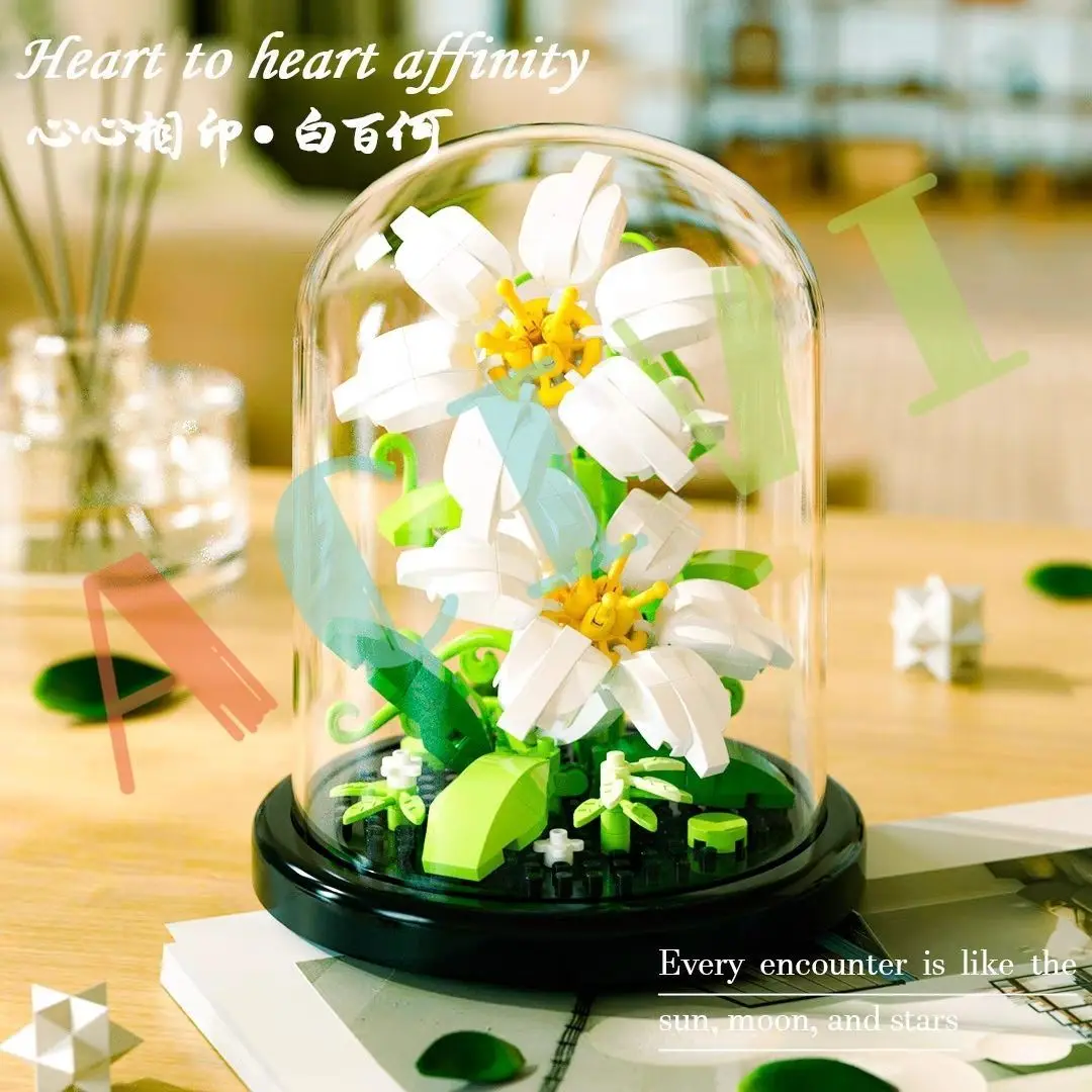 Diy Micro Flower Building Blocks Mini Bricks Particles Eternal Life Flowers Home Decoration Assembling Puzzle Toy Children Gift