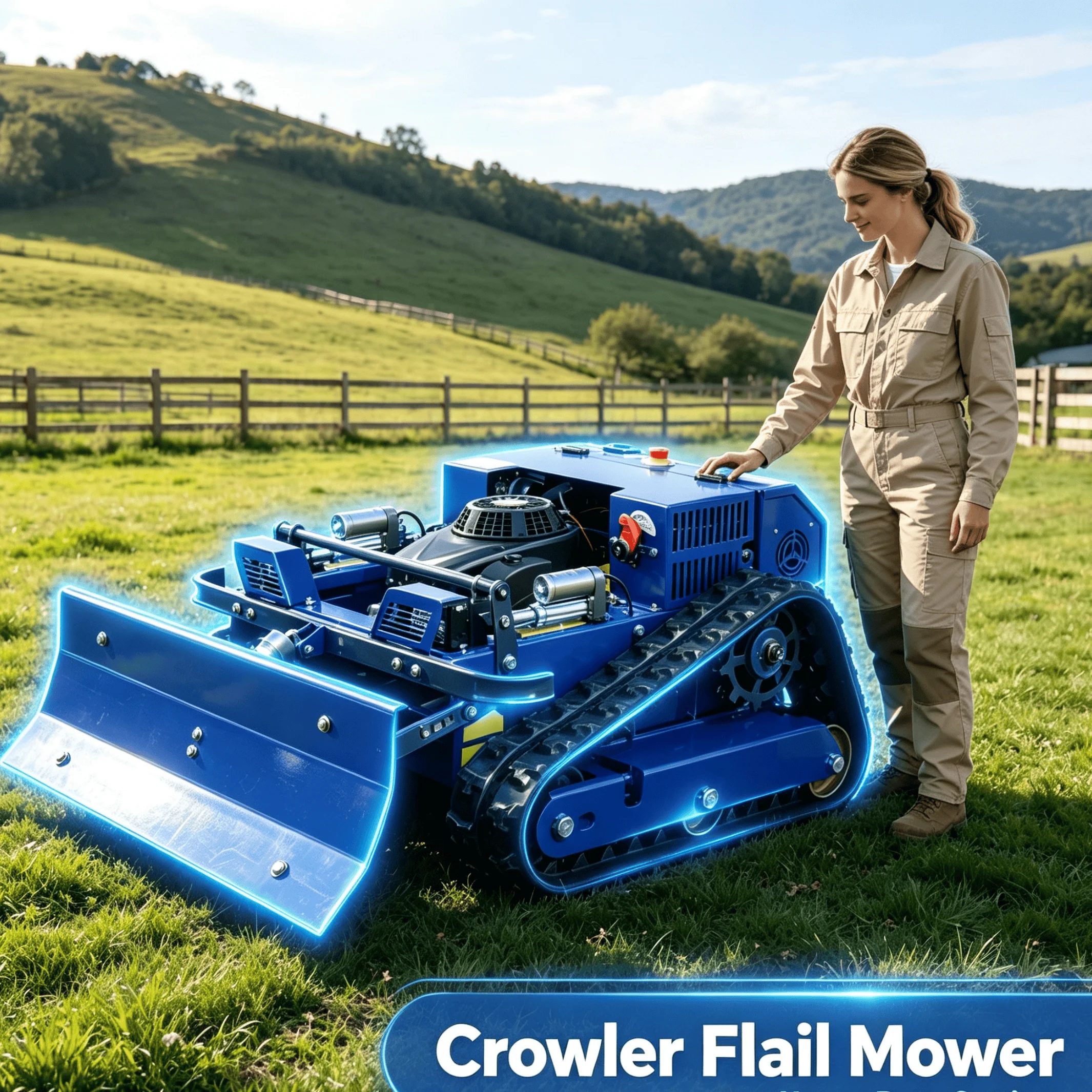 Customized Small Family Garden crawler flail mower Cordless Rechargeable Lawn Mower, Compact Structure Fits Narrow Lawn Areas