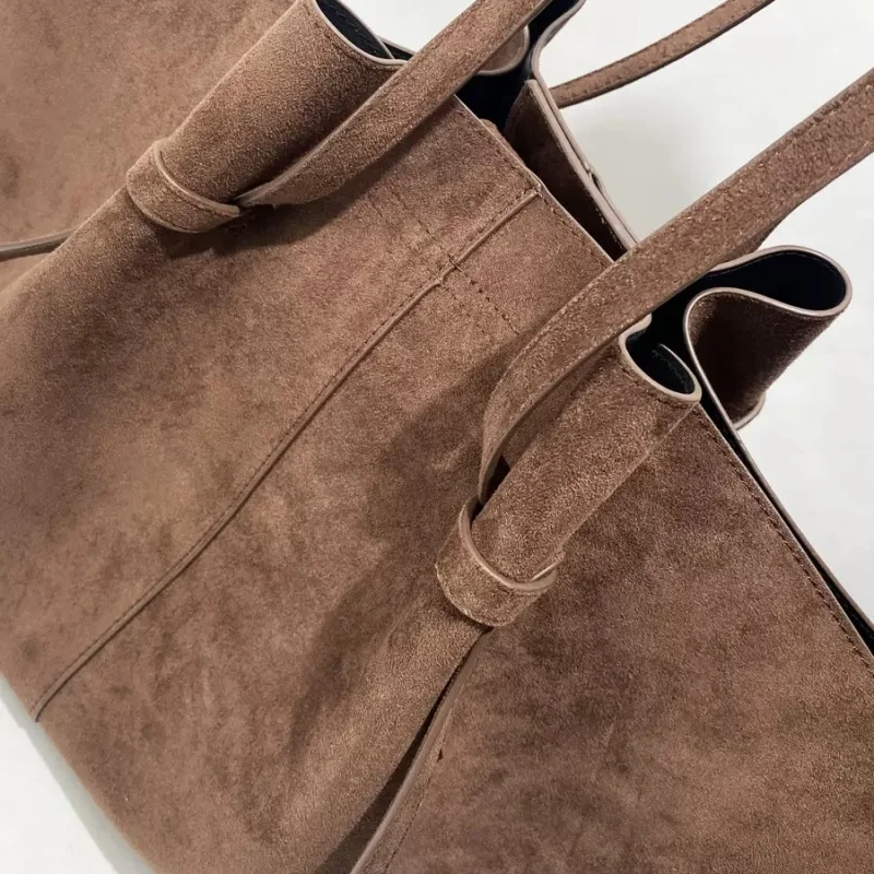 Tas Ketiak Bahu Tunggal Kulit Asli Retro Eropa dan Amerika Matte Kapasitas Ekstra Besar Selempang Fashion Sederhana Baru