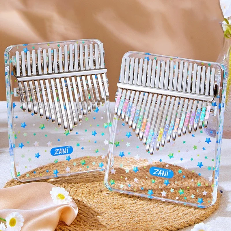 Transparent Kalimba 17 Keys Mini Finger Piano 21 Keys Professional Musical Keyboard Digital Music Instrument for Kids Cute Gift