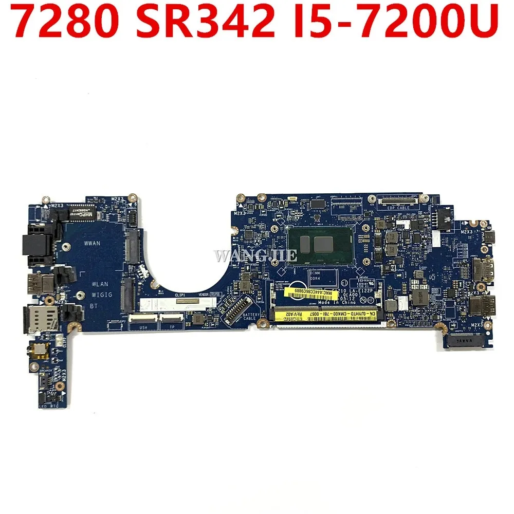 For DELL Latitude 7280 Laptop Motherboard 09PJNK 0W87R5 CN-0JYHTD System Board LA-E122P 100% Working