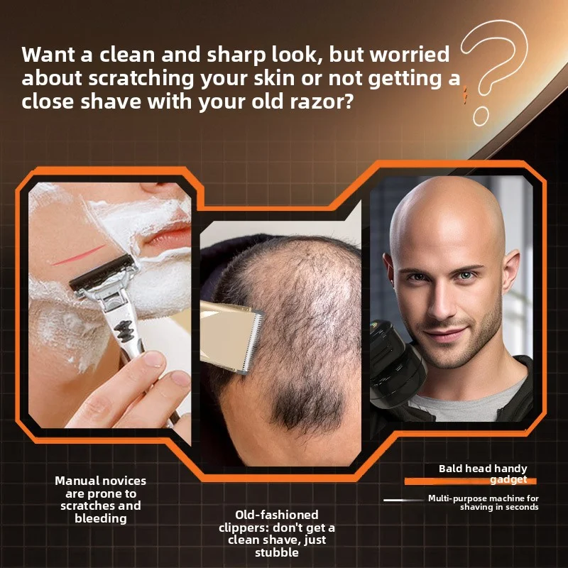 Multi Functional Electric Hair Clipper for Shaving and Hair Cutting, Rechargeable Model, Portable Bald Head Hair Clipper, Shavin
