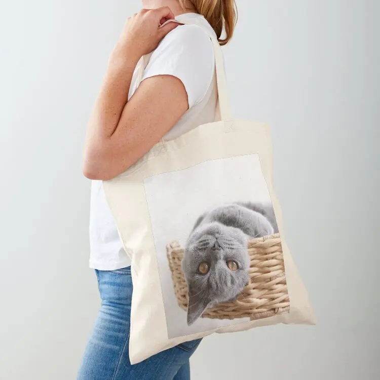 

Upside Down Cat Tote Bag canvas tote bags reusable grocery bags custom fabric bag Shopper