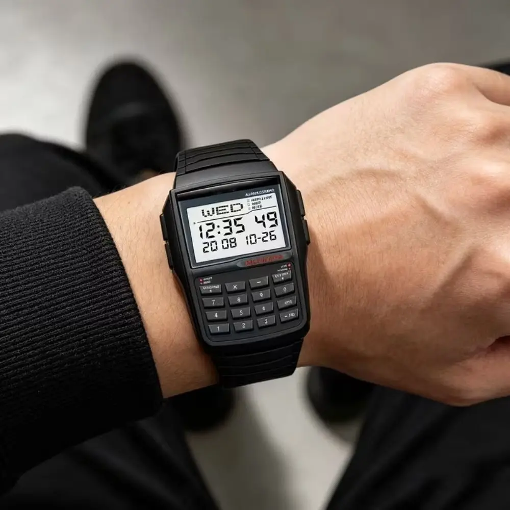 Multifunctional Computer Watch Waterproof LED Display Digital Watch Shock Resistant Stopwatch Calculator Watch Christmas Gift