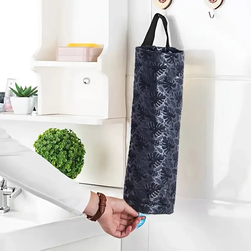 3Pcs Hanging Storage Dispensers Breathable Washable Hanging Mesh Garbage Bag Organizer for Kitchen Plastic Bag Storage