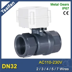 DN32 PVC Electric Valve , 11/4“ Actuated Valve CPVC, AC110-230V Power Off Return Good Corrosion Resistance Capability Metal Gear