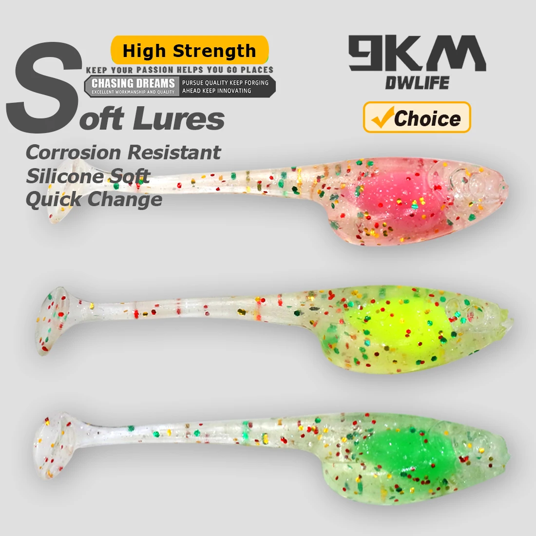 9KM Swimbait 4,8 cm – Señuelo cola silicona agua salada