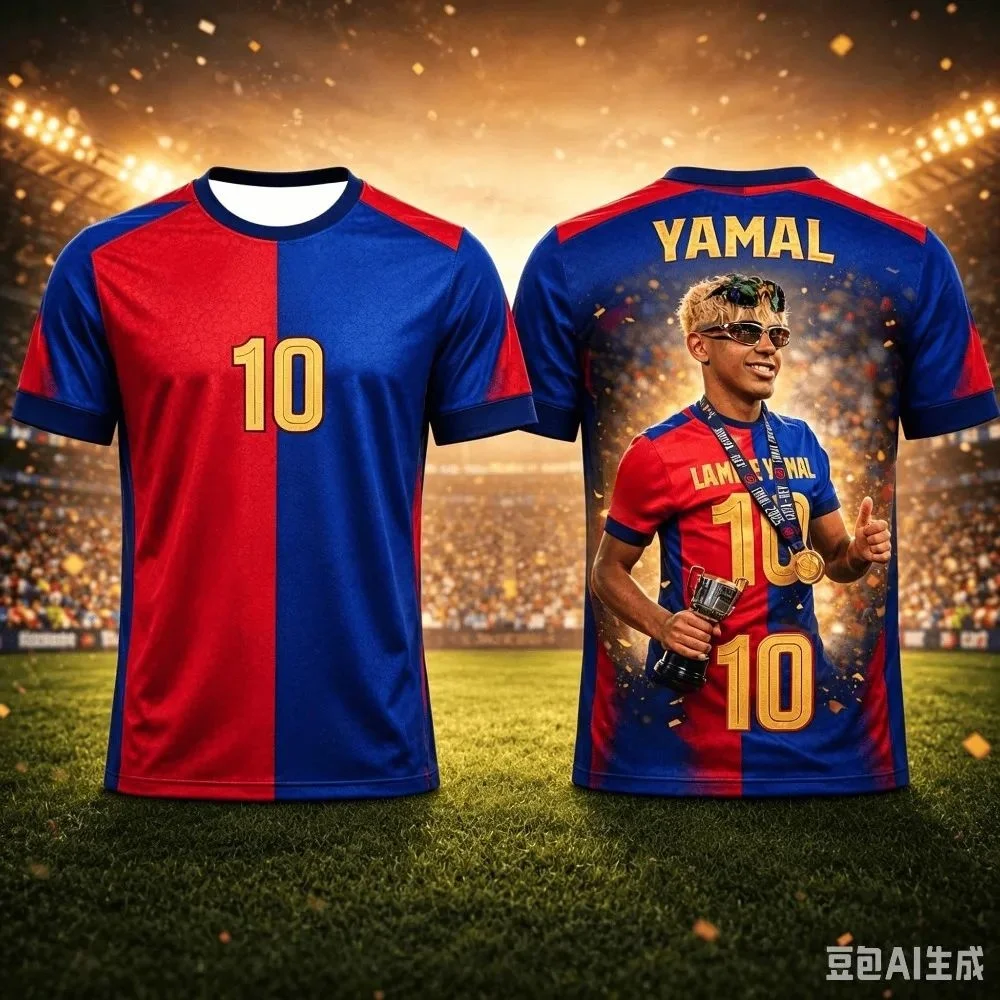 Maillot de football Lamine Yamal tendance avec motif 3D, léger et respirant, vêtements de sport pour les fans, collection limitée pour enfants et adultes