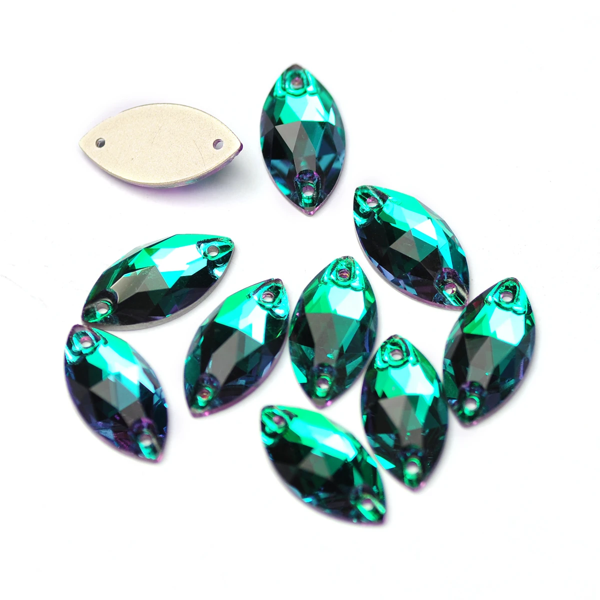 Emerald 6A Top Quality Glass Sew On Rhinestones Sewing Crystals Flatback Stones For Garment Clothes Craft Wedding Dress