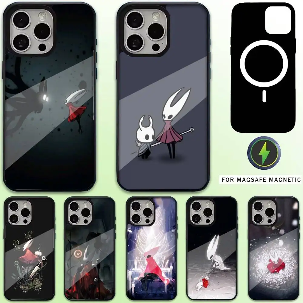 

Silksong H-Hollow K-Knight Phone Case For iPhone17,16,15,14,13,12,11 Plus,Pro Max Magnetic For Magsafe Wireless Charging