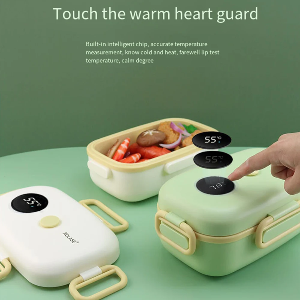 Intelligent Heat Preservation Single Layer Electric Heating Lunch Box Car Home Portable Stainless Steel Liner Food Container Box