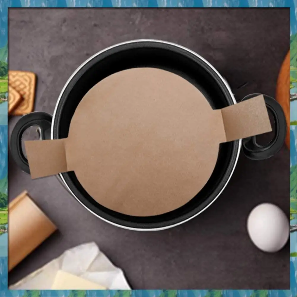 Fast Delivery- 100Pcs Precut Circle Cake Pan Liners Round Non-Stick Parchment Paper With Lift Tabs For Baking Brown