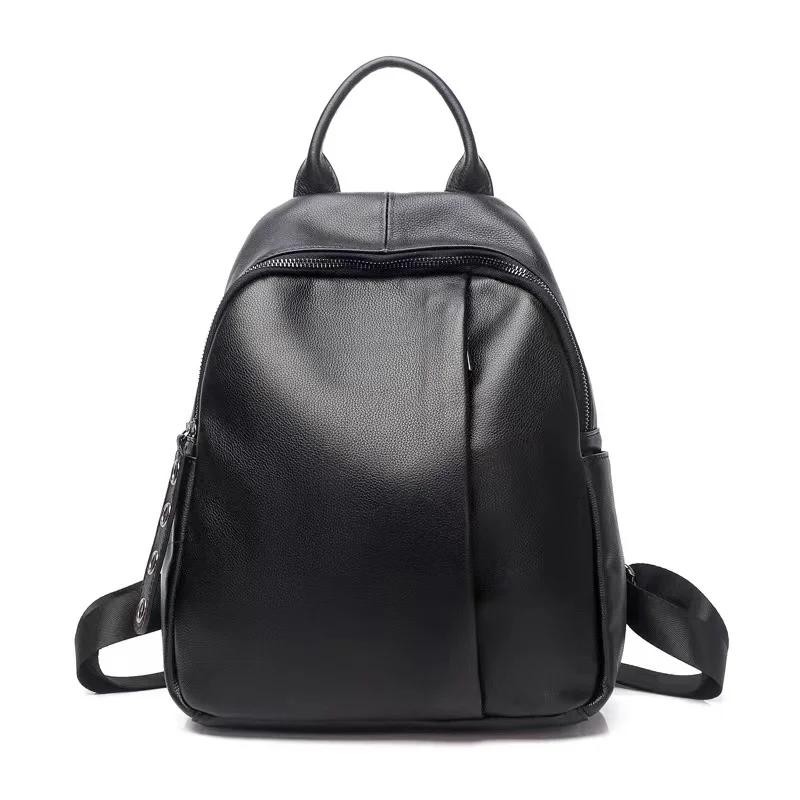 New Genuine Leather Fashion Backpack Women's First Layer Cowhide Academy Style Versatile Travel Bag