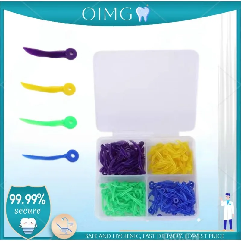 

100pcs/box Disposable Dental Wedges Medical Plastic Arc Concave Design Diastema Wedges With End Circular Hole Dentist Care Tool