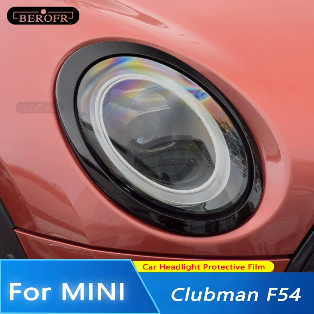 

2pcs Car Headlight Protection Tint Film Smoke Black Wrap Transparent TPU Sticker For MINI Clubman F54 F55 JCW Cooper S 2018-2022