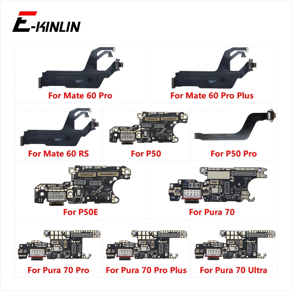 Power Charging Connector Plug Port Dock Board Flex Cable For HuaWei Mate 60 RS P50 P50E P60 Art Pura 70 Pro Plus Ultra