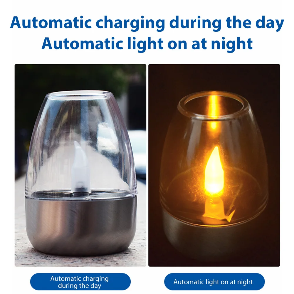 Outdoor LED Solar Candles Lights With 1.2V 600MAH Rechargeable Ni MH Battery Led Tea Light (6 x 9CM)