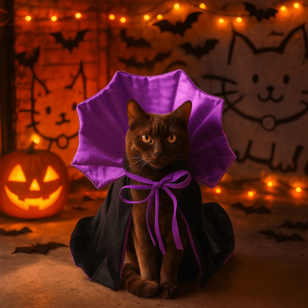 

Stand-collar Halloween Pet Costume Comfortable Easy To Wear Dogs Knight Cape Adjustable Soft Fabric Cat Cosplay Cloak Animal