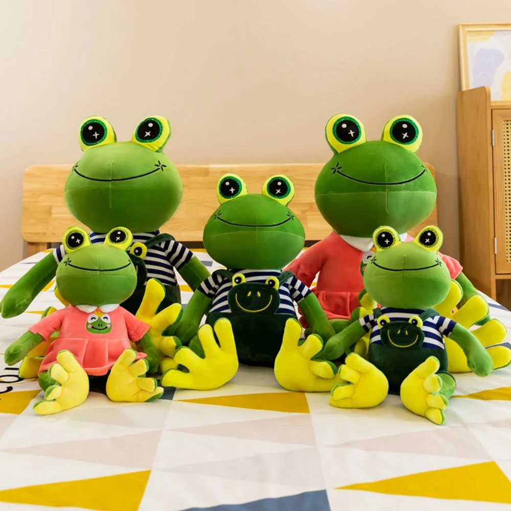 35CM Cartoon Frog Plush Toy Couple Lnternet Celebrity Children's Dolls Mall Activity Gifts Wholesale Birthday Gifts