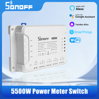 SONOFF POWR3 Power Meter WiFi Smart Meter Switch 25A 5500W Power Monitor Work With Alexa Google Home Yandex Alice Smartthings