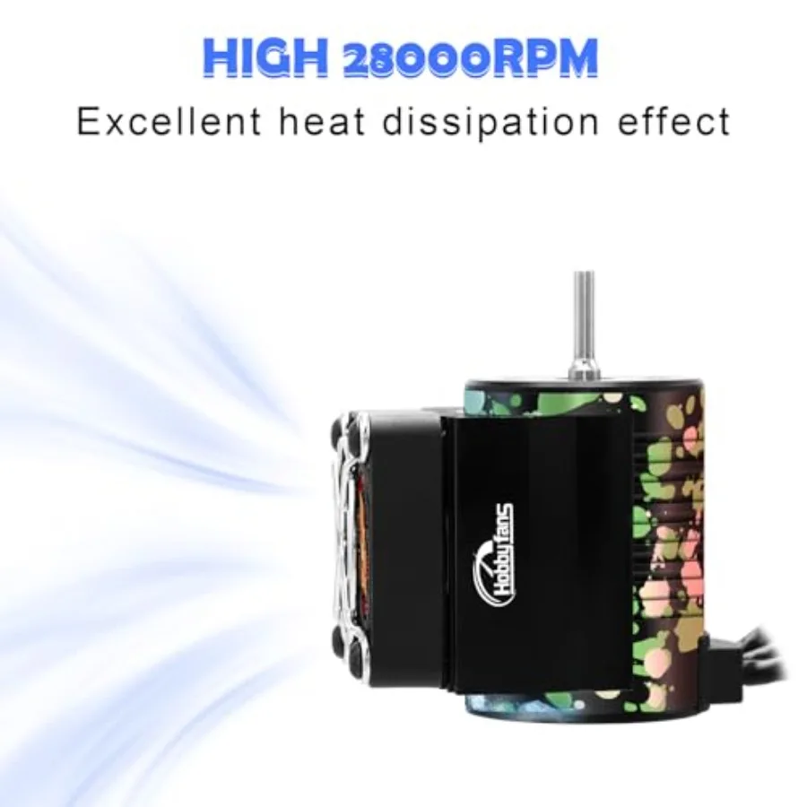 RC car truck application, aluminum alloy, black, waterproof and high-speed 4300KV brushless motor with integrated 60A ESC and h view 5
